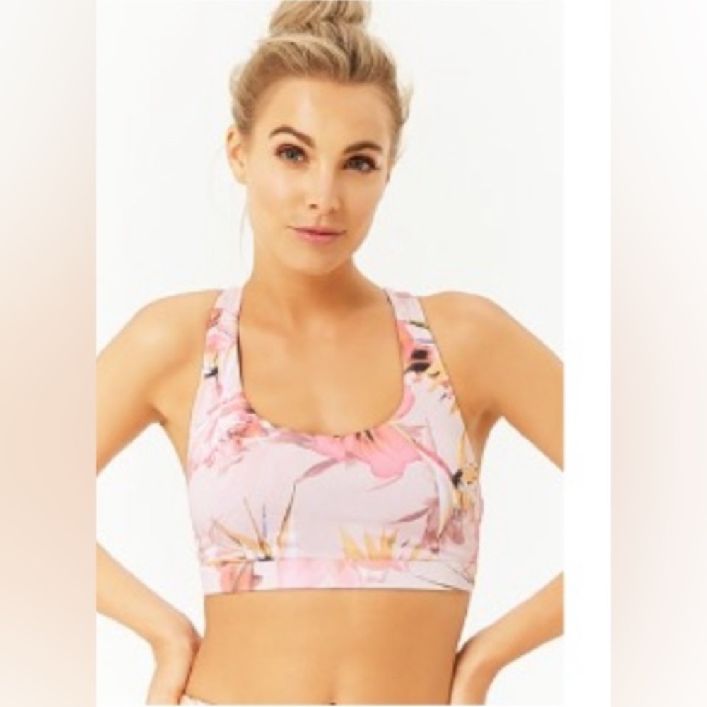 Medium Impact - Tropical Floral Sports Bra